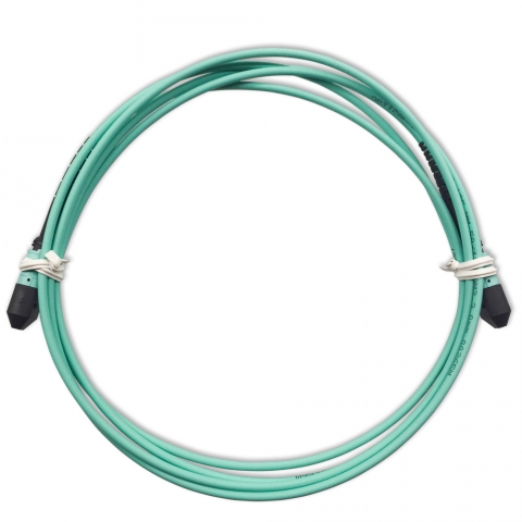 MPO 12 Female Connector OM3 Fiber Optic Cable- 10 Meter