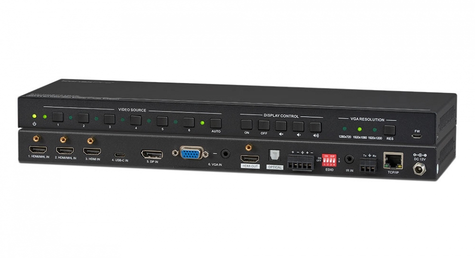 6 Input Presentation Switcher & Scaler with Multi-channel Audio