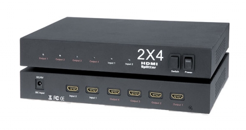 HDMI 2x4 Splitter with Full HD 1080p