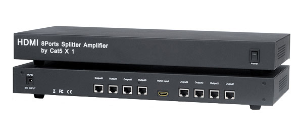 HDMI 1x8 Splitter with Cat5/6 Outputs