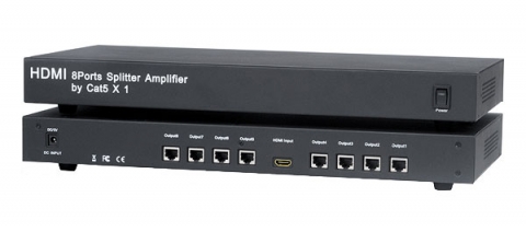 HDMI 1x8 Splitter with Cat5/6 Outputs