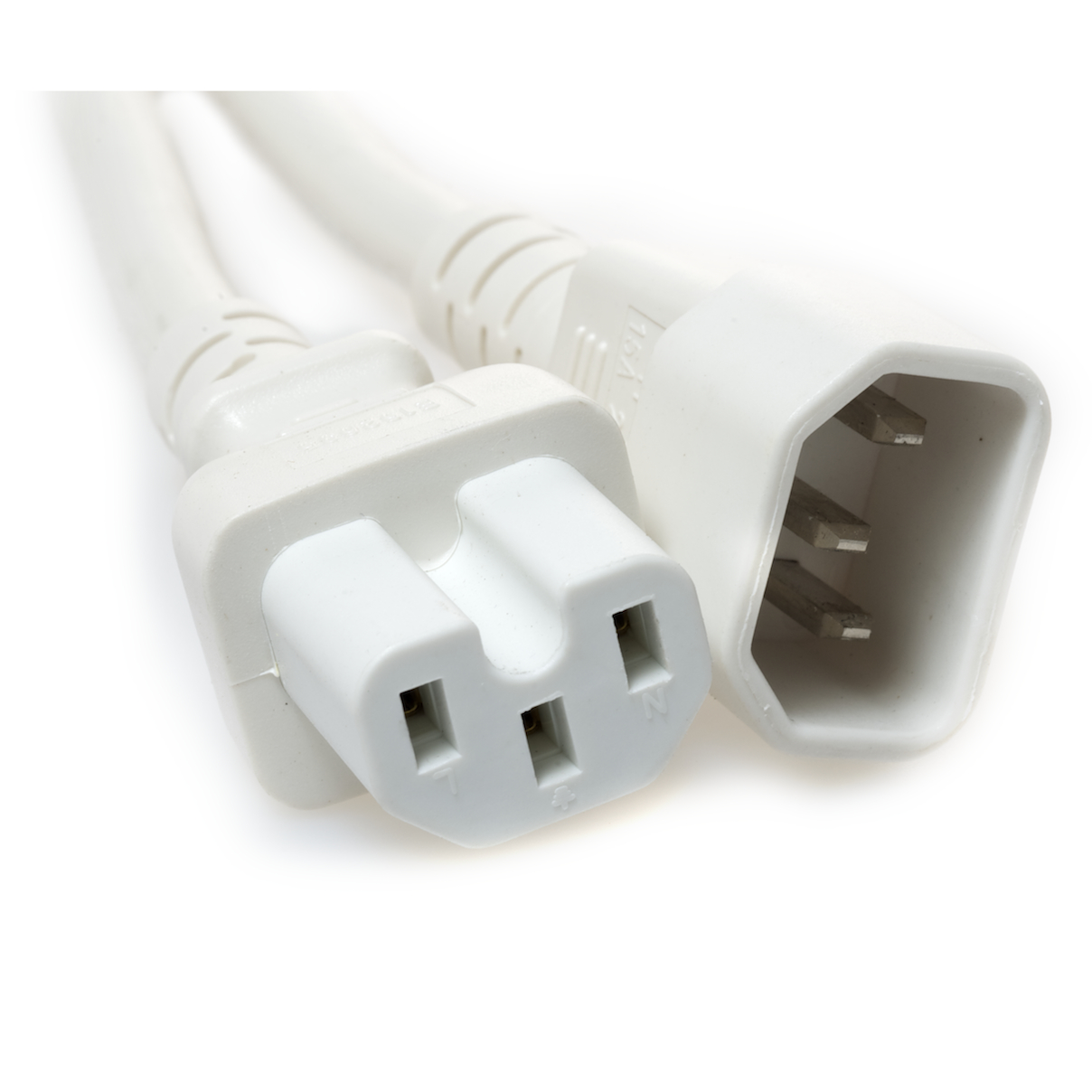 1 FT C14-C15 White PDU- Server 15 Amp Power Cord