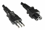 Italy CEI2350 Male Plug to IEC320 C5 Connector 1.8 meters / 6 feet 2.5a/250v Black