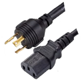 NEMA L6-30P Twist Lock to IEC320 C13 Power Cord- 15Amp - 15 Feet