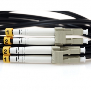 LC TO LC 10GB OM3 Duplex Multimode Fiber Optic Cable-3 Meter Black Jacket