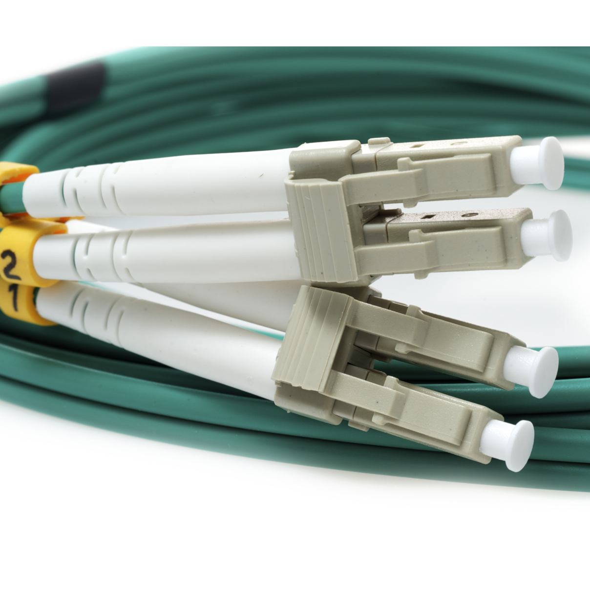 OM3 50 Micron LC to LC Fiber Cable- Green Color