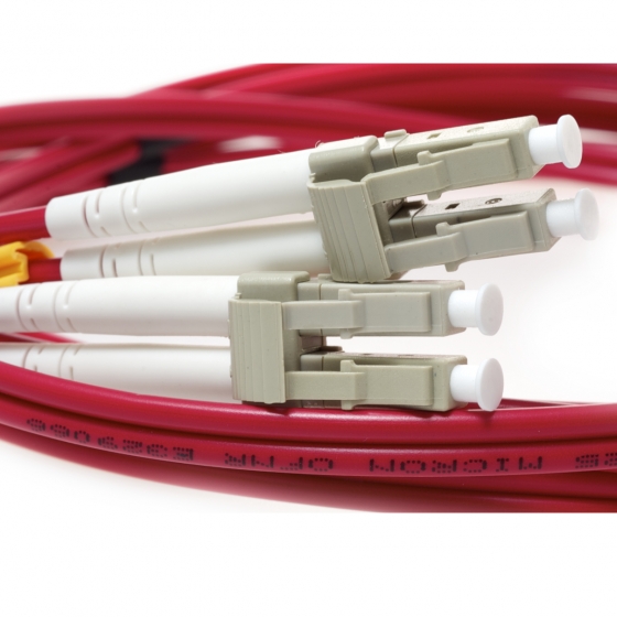 OM3 50 Micron LC to LC Fiber Cable- Red Color