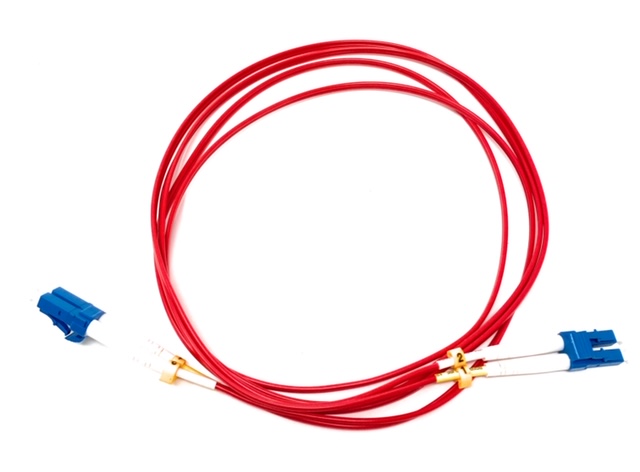LC TO LC 9/125 Duplex Singlemode Fiber Optic Cable-1 Meter Red Jacket