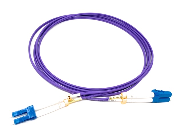 LC TO LC 9/125 Duplex Singlemode Fiber Optic Cable-1 Meter Violet Jacket