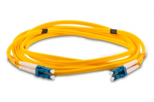 Fiber Optic Cable Single Mode LC to LC OS2 9/125 Duplex Yellow 15 meter