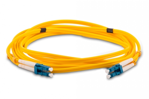 Fiber Optic Cable Single Mode LC to LC OS2 9/125 Duplex Yellow