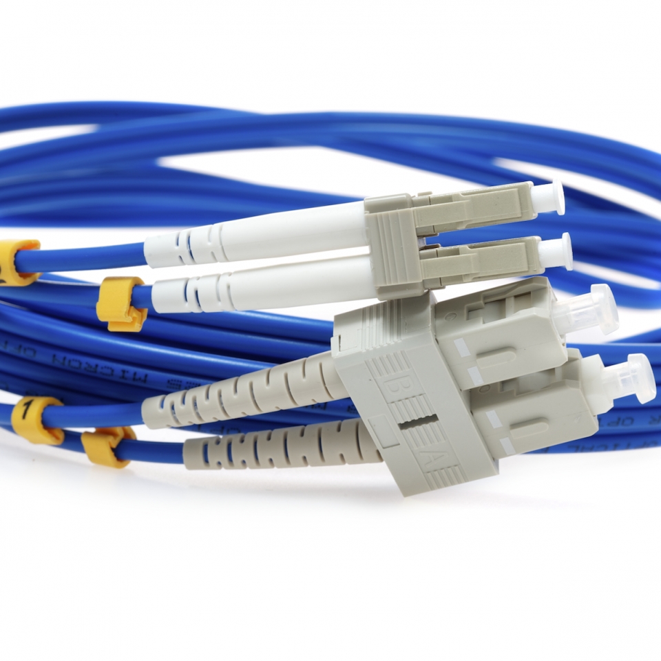 LC TO SC 10GB OM3 Duplex Multimode Fiber Optic Cable-3 Meter Blue Jacket