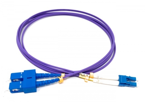LC TO SC 9/125 Duplex Singlemode Fiber Optic Cable-3 Meter Violet Jacket