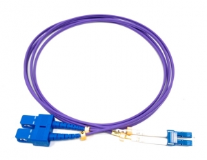 LC TO SC 9/125 Duplex Singlemode Fiber Optic Cable-2 Meter Violet Jacket