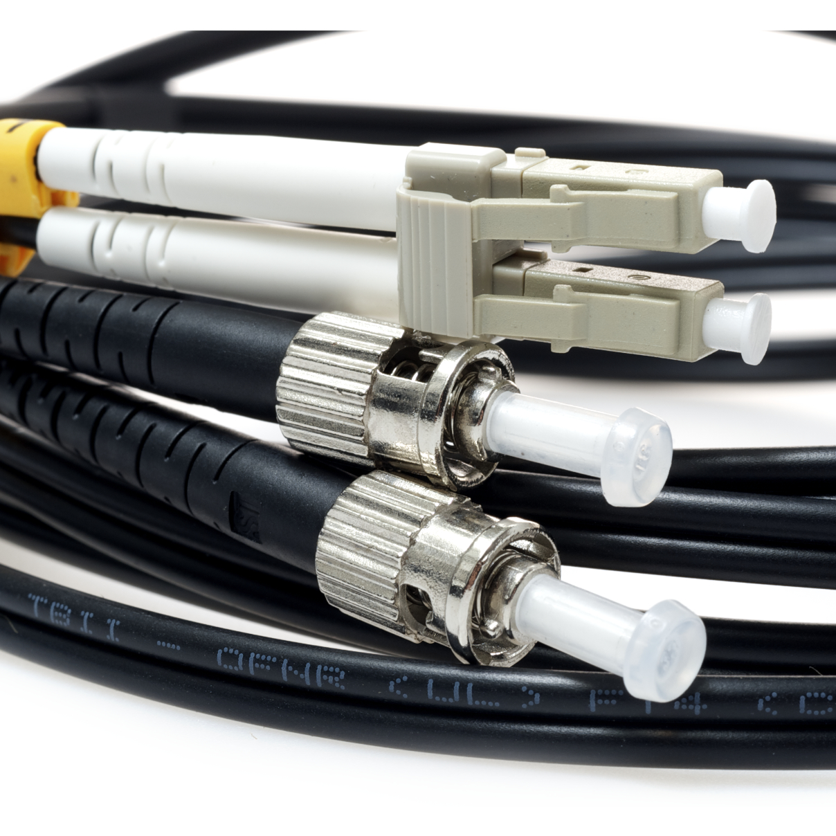 50 Micron LC to ST Black Jacket Fiber Cable
