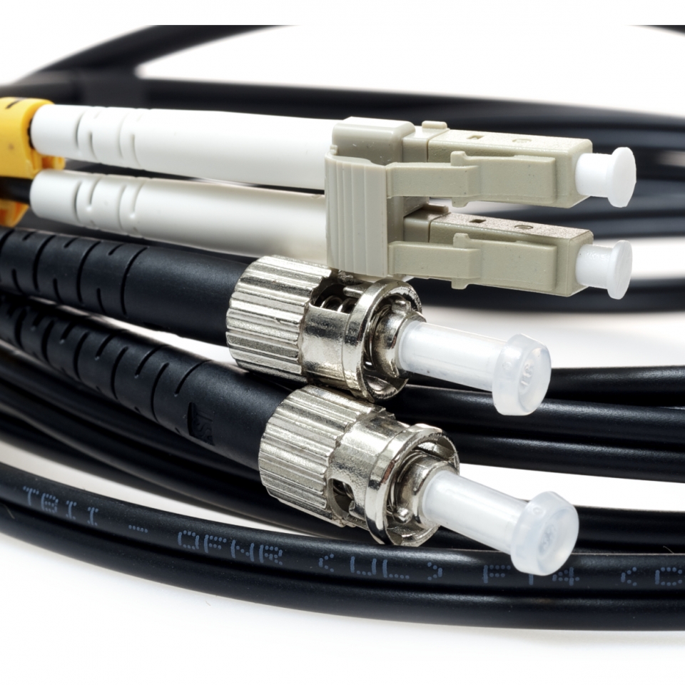 LC TO ST 50/125 Duplex Multimode Fiber Optic Cable-2 Meter Black Jacket