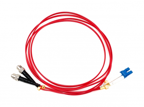 LC TO ST 9/125 Duplex Singlemode Fiber Optic Cable-10 Meter Red Jacket