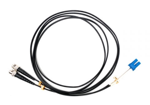 LC TO ST 9/125 Duplex Singlemode Fiber Optic Cable-1 Meter Black Jacket