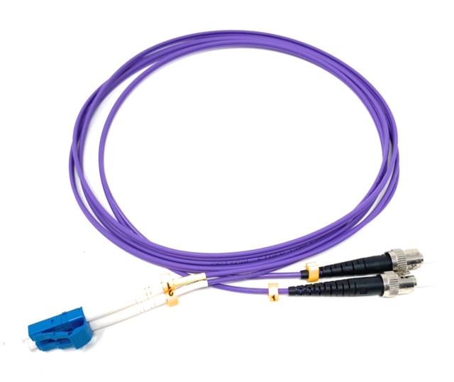 9/125 Micron Singlemode LC to ST Fiber- Violet