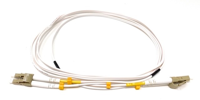 LC TO LC 10GB OM3 Duplex Multimode Fiber Optic Cable-1 Meter White Jacket