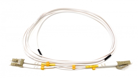 LC TO LC 10GB OM3 Duplex Multimode Fiber Optic Cable-2 Meter White Jacket
