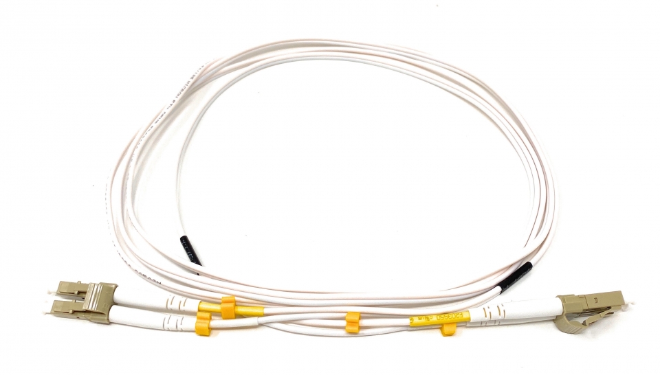 LC TO LC 10GB OM3 Duplex Multimode Fiber Optic Cable-2 Meter White Jacket