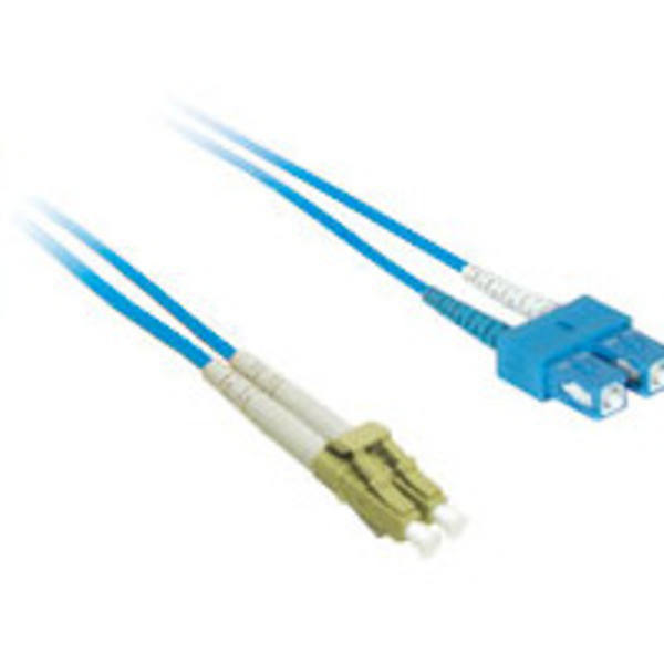 LC TO SC 9/125 Duplex Singlemode Fiber Optic Cable-1 Meter Blue Jacket