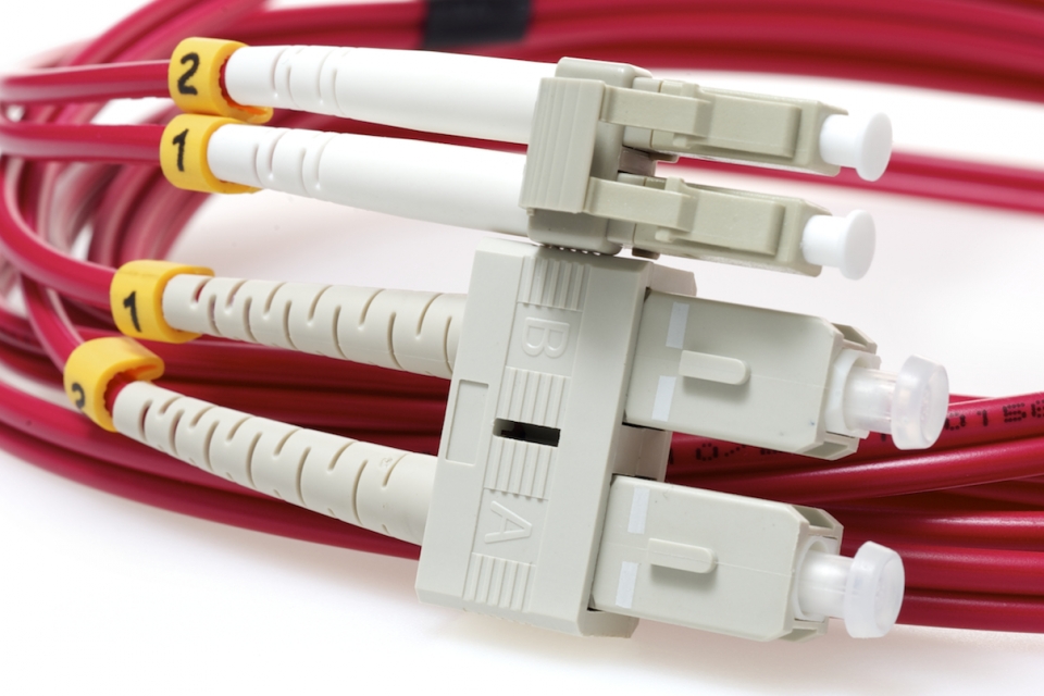 LC TO SC 50/125 OM4 Duplex Multimode Fiber Optic Cable-2 Meter Red Jacket