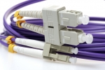 LC TO SC 62.5/125 Duplex Multimode Fiber Optic Cable-3 Meter Purple Jacket