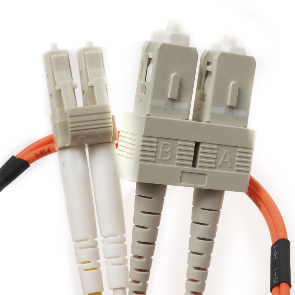 LC to SC 62.5 Micron OM1 Fiber Optic Cables- Orange Jacket