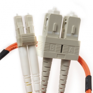 LC to SC OM1 Duplex MultiMode 62.5u/125 Fiber Optic Patch Cable 1 Meter