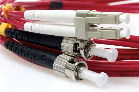LC TO ST 50/125 Duplex Multimode Fiber Optic Cable-1 Meter Red Jacket