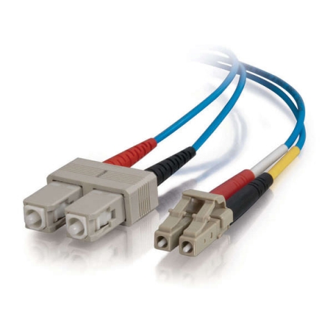 LC TO SC 50/125 OM4 Duplex Multimode Fiber Optic Cable-2 Meter Blue Jacket