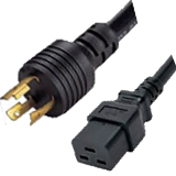 NEMA L5-20P Twist Lock to IEC320 C19 Power Cord- 20mp - 15 Feet