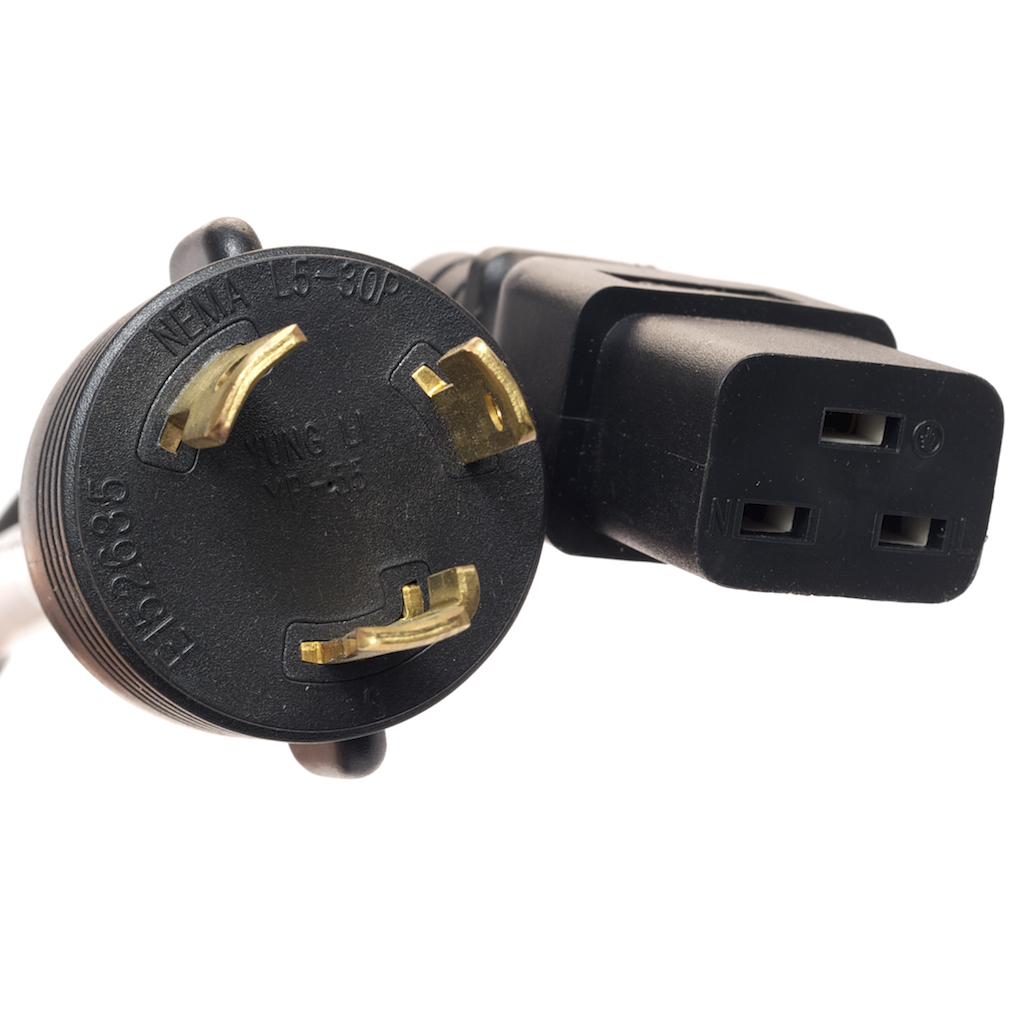 Power Cord - NEMA L5-30P to IEC C19 125 Volt - 15'