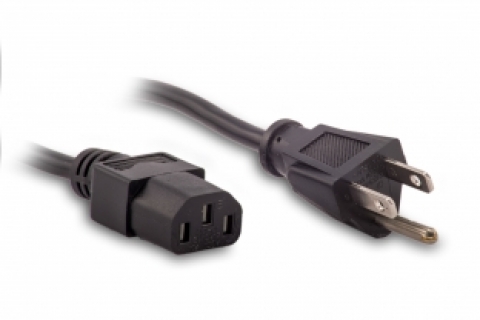 Black NEMA 5-15P to IEC320 C13 power cable - shop Cables.com.