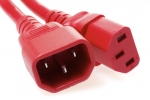 C13 to C14 Power Cord 15amp Red- 2 Feet