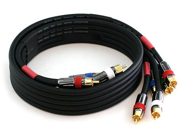 Super High Resolution 5-RCA Component Video/Audio Coaxial RG-6 18AWG 75Ohm CL2 Rated Cable