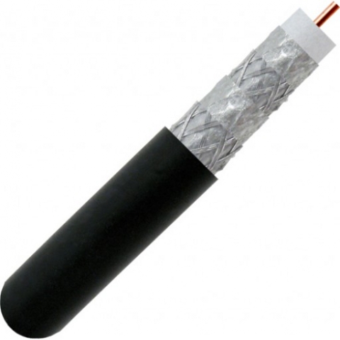 Black RG6 Quad Shield Coaxial in bulk - shop cables.com.