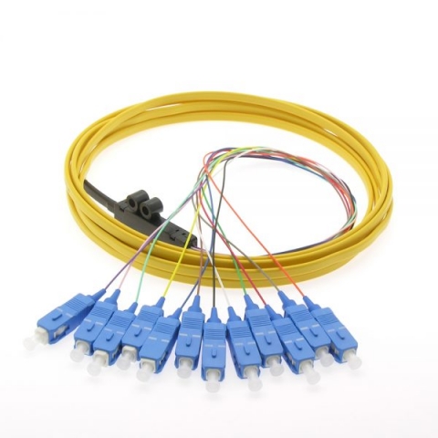 3m yellow 12-Fiber SC/UPC Singlemode Flat Ribbon Pigtail - shop cables.com.