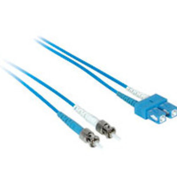 SC TO ST 9/125 Duplex Singlemode Fiber Optic Cable-1 Meter Blue Jacket