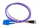 SC TO ST 9/125 Duplex Singlemode Fiber Optic Cable-2 Meter Violet Jacket