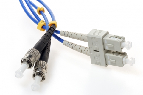 SC TO ST 50/125 Duplex Multimode Fiber Optic Cable-2 Meter Blue Jacket