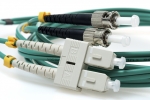 SC TO ST 50/125 OM4 Duplex Multimode Fiber Optic Cable-3 Meter Green Jacket