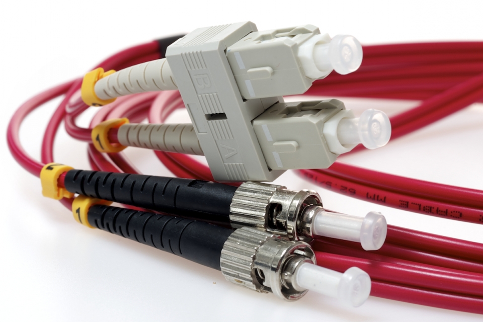 SC TO ST 50/125 Duplex Multimode Fiber Optic Cable-1 Meter Red Jacket