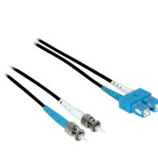 SC TO ST 50/125 Duplex Multimode Fiber Optic Cable-1 Meter Black Jacket