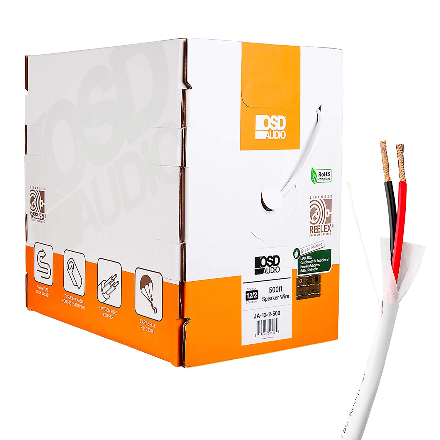 Speaker Wire 14/2 indoor/outdoor use High Strand White Jacket