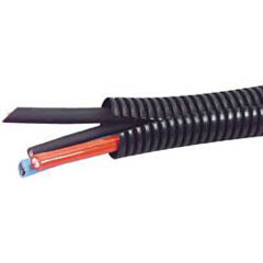 Split Loom Corrugated Tubing Black 0.25 inch- Price Per Foot