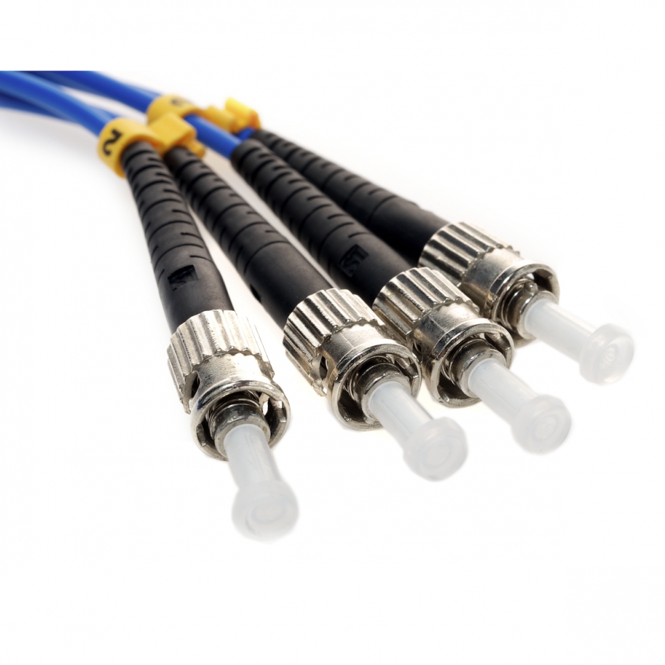 ST TO ST 50/125 Duplex Multimode Fiber Optic Cable-1 Meter Blue Jacket