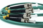 ST TO ST 50/125 OM4 Duplex Multimode Fiber Optic Cable-2 Meter Green Jacket